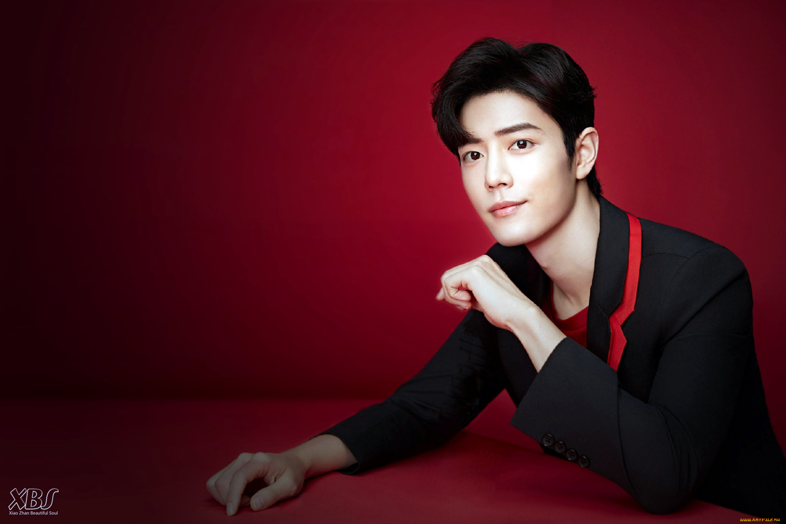 мужчины, xiao, zhan, актер, пиджак, стол