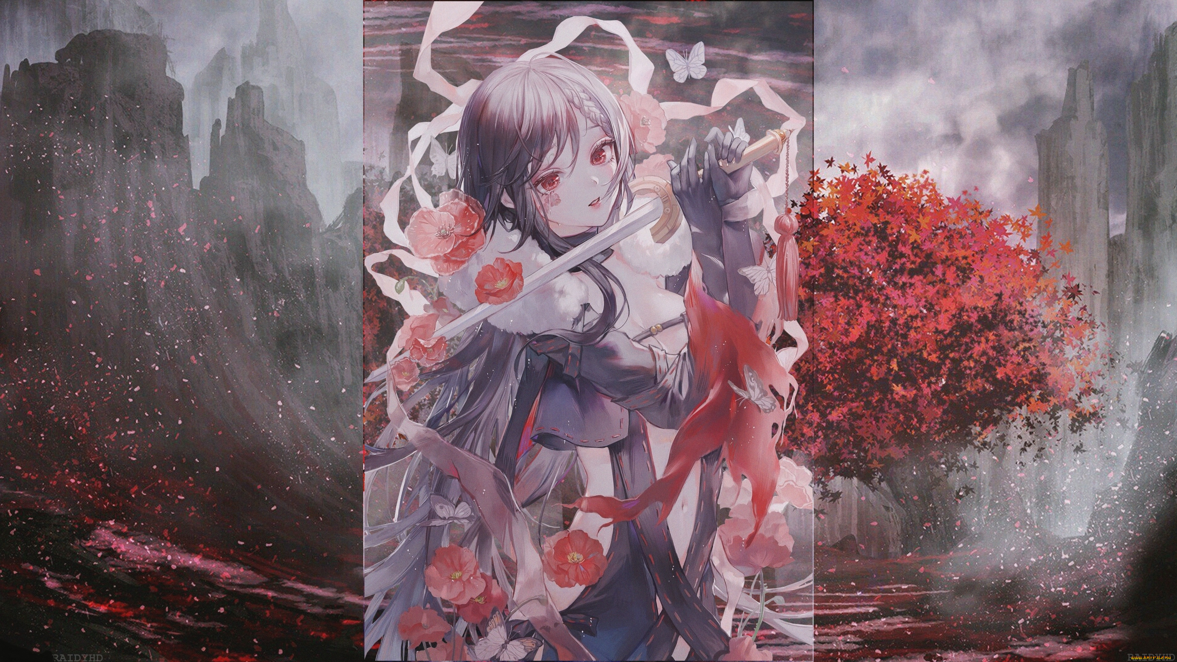 аниме, оружие, , техника, , технологии, девушка