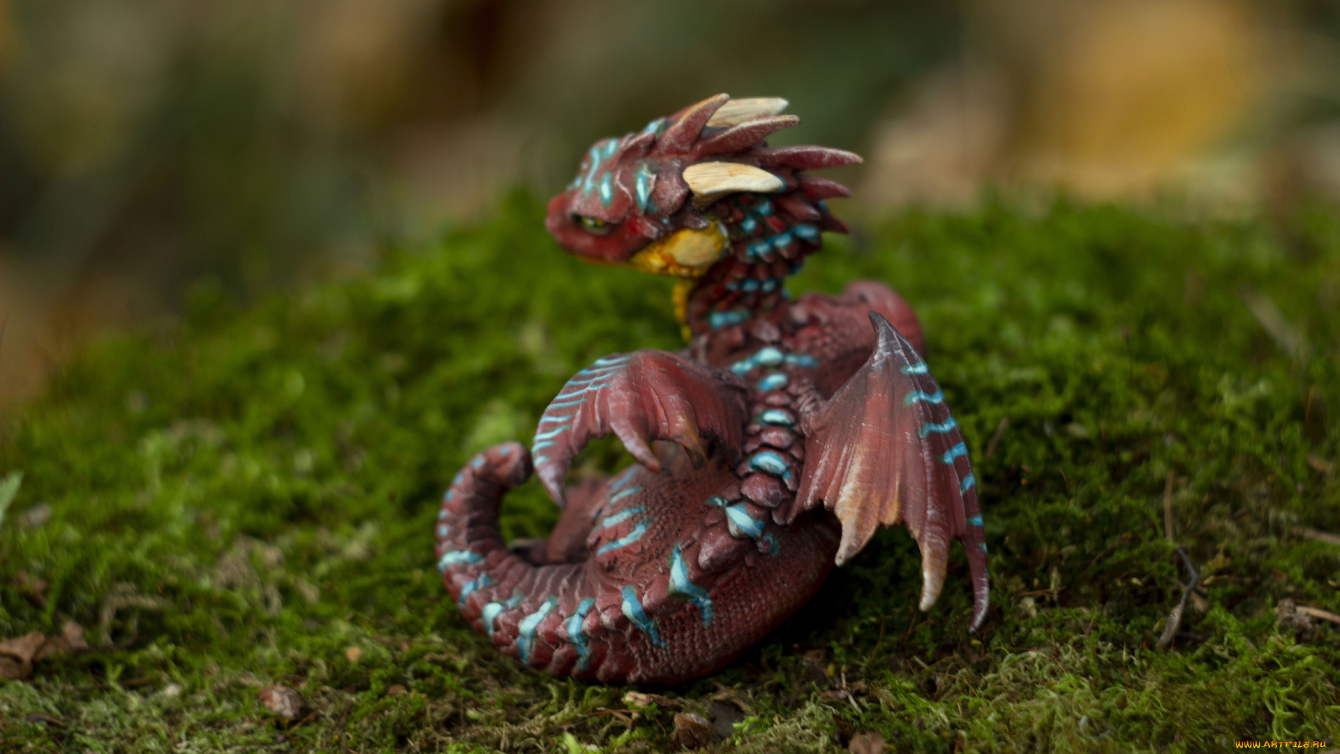 разное, игрушки, дракончик, мох