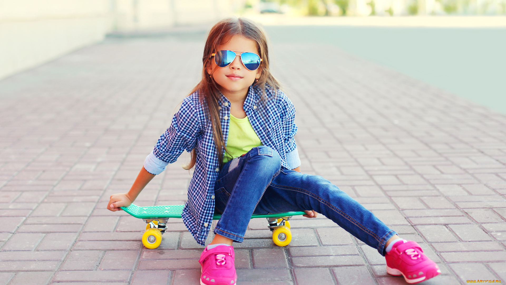 разное, дети, девочка, очки, скейт