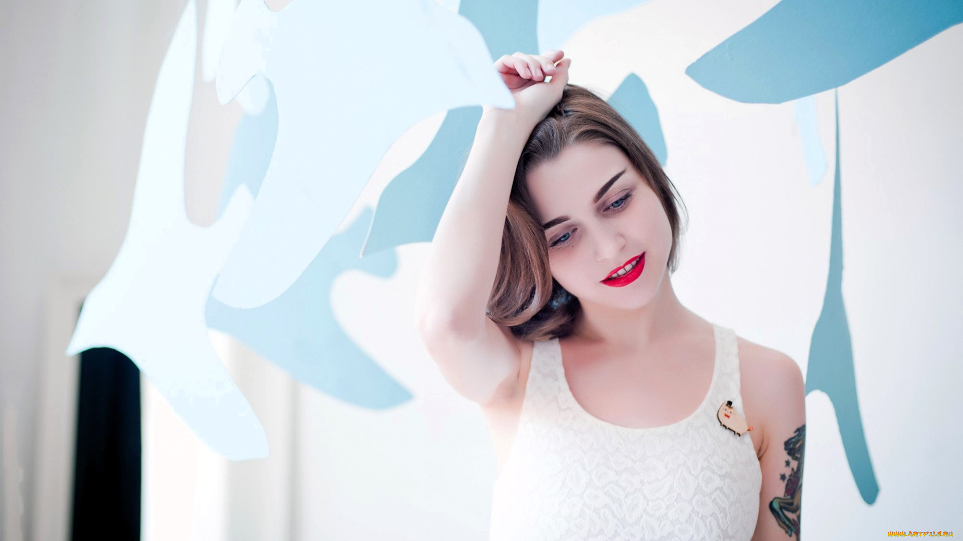 девушки, -, брюнетки, , шатенки, шатенка, лицо, тату