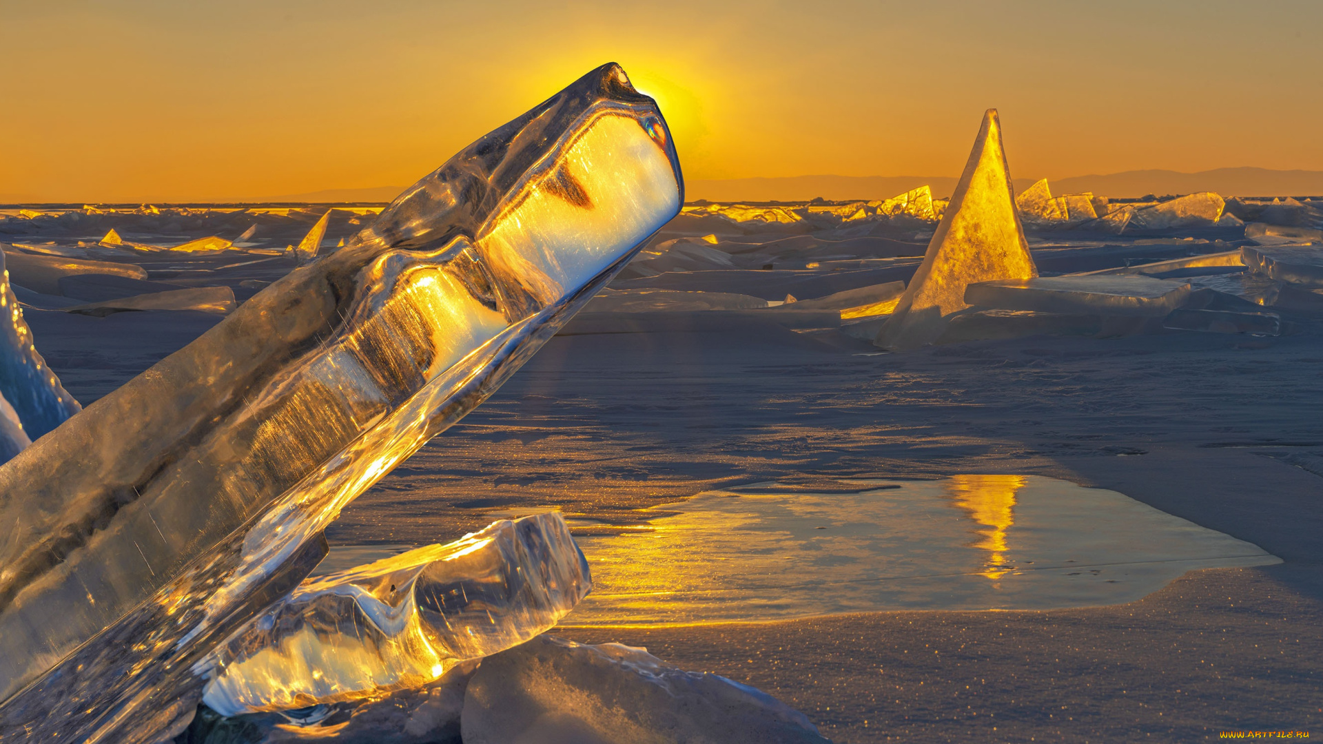 природа, айсберги, и, ледники, байкал, льдины, владимир, рябков