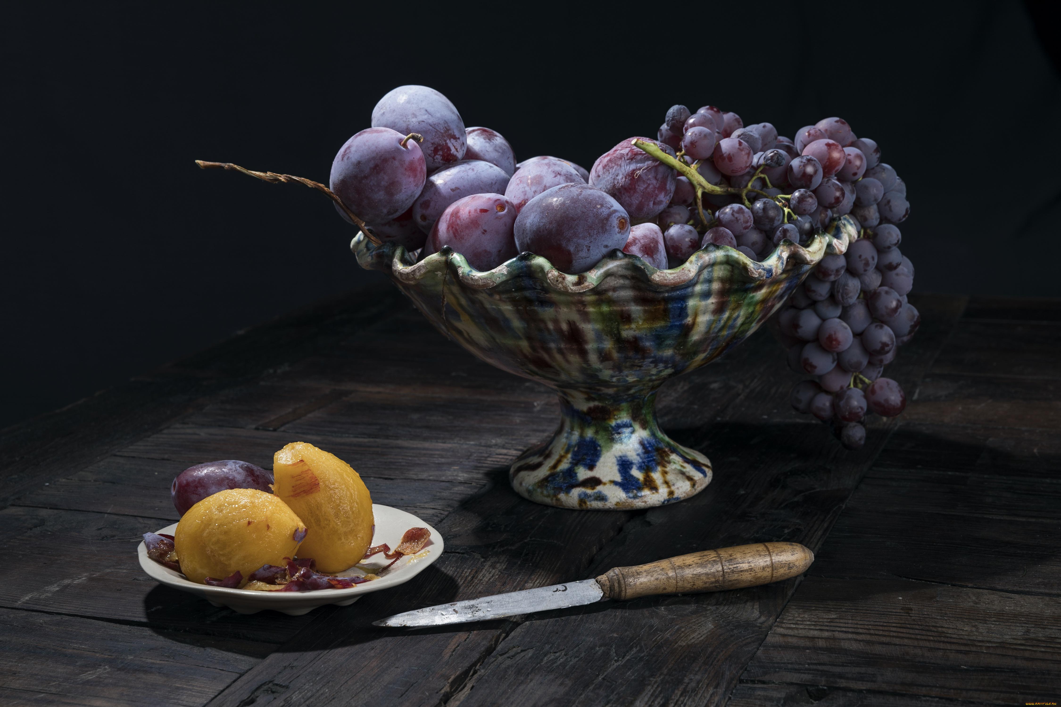 еда, натюрморт, виноград