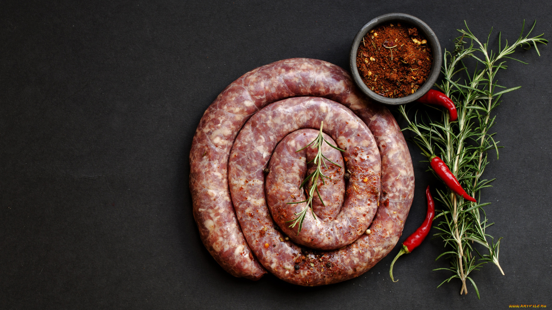 еда, колбасные, изделия, острый, красный, перец, колбаса, розмарин