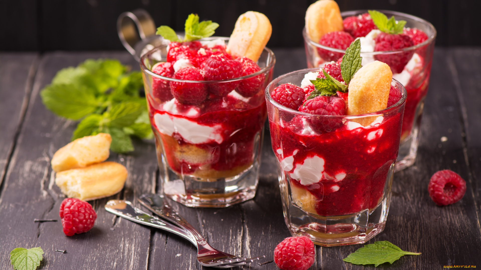 еда, мороженое, , десерты, печенье, десерт, ягоды, малина, мята