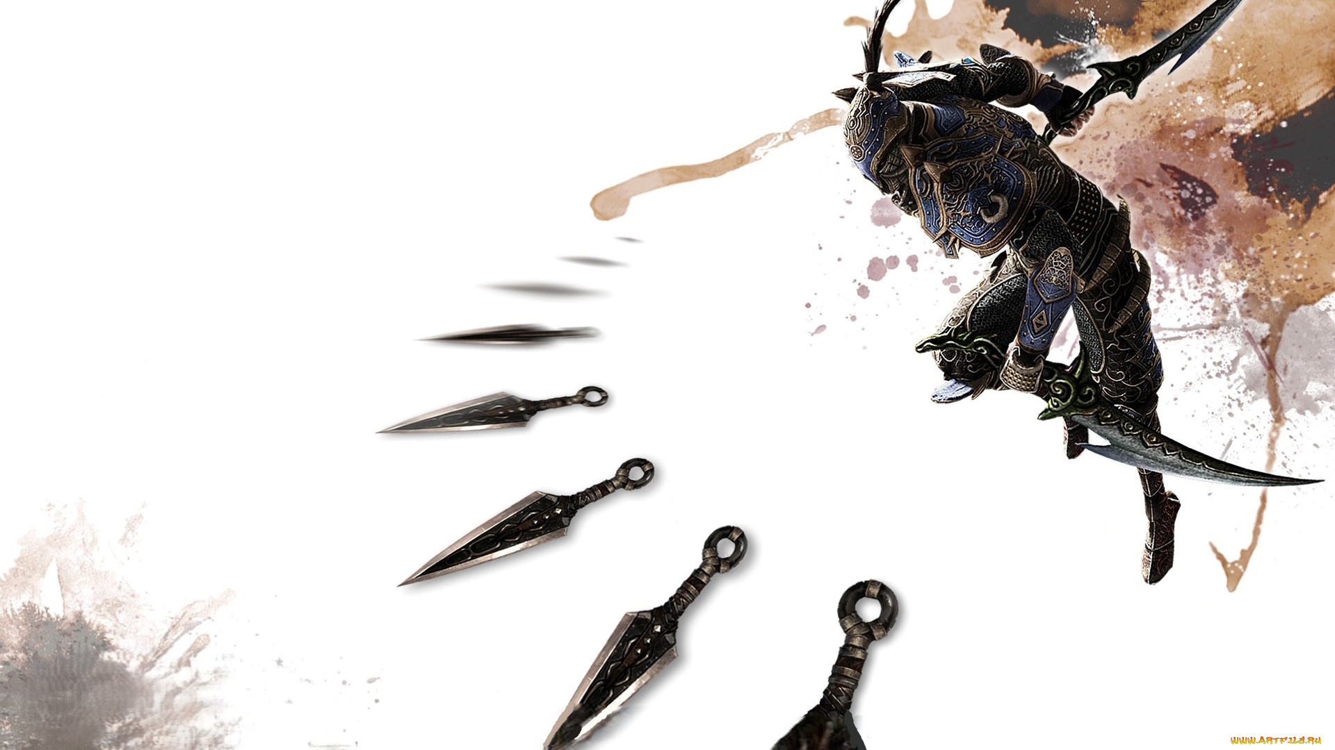 видео, игры, the, heaven, of, three, kingdom, воин, оружие, мечи, кунаи