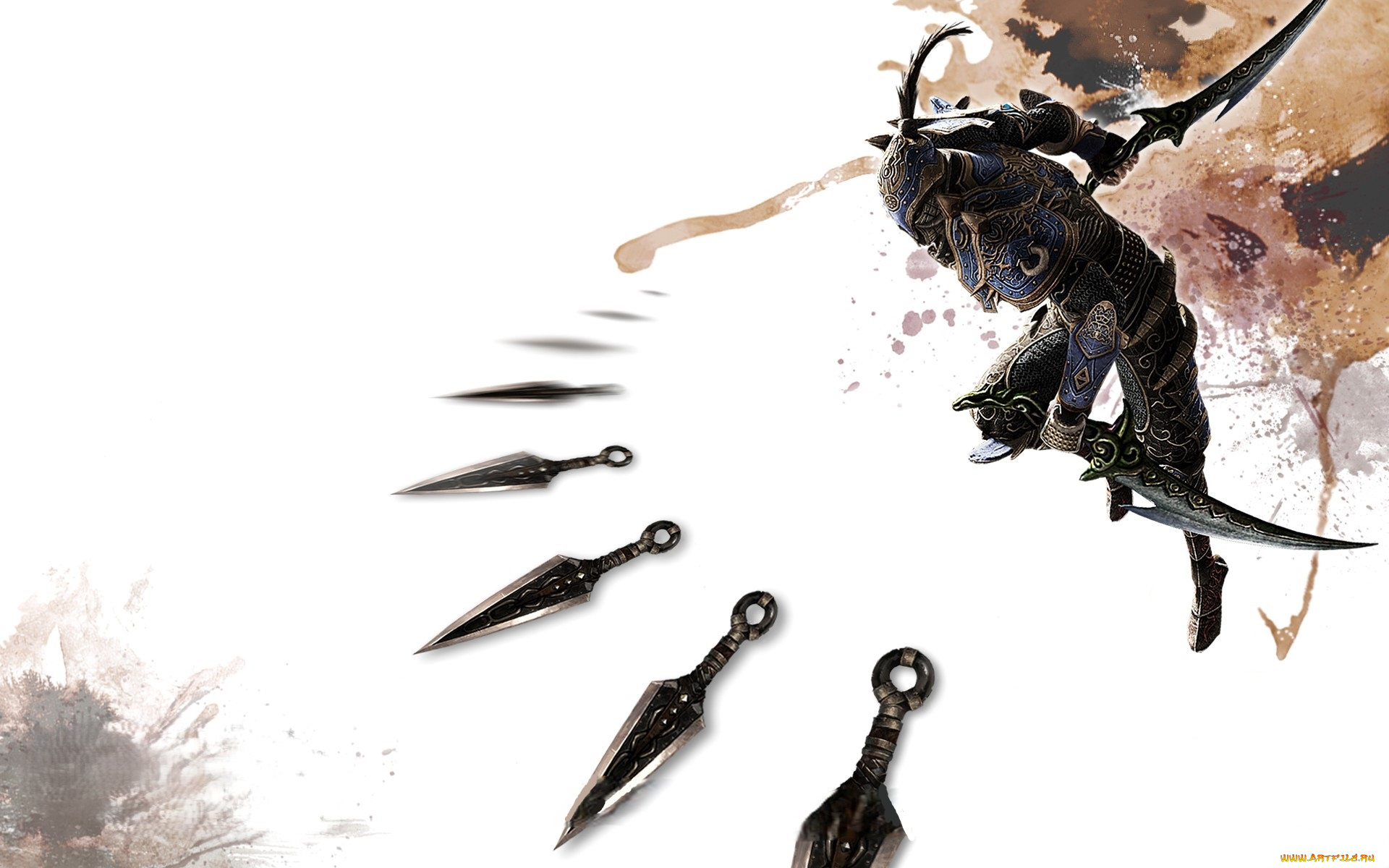 видео, игры, the, heaven, of, three, kingdom, воин, оружие, мечи, кунаи