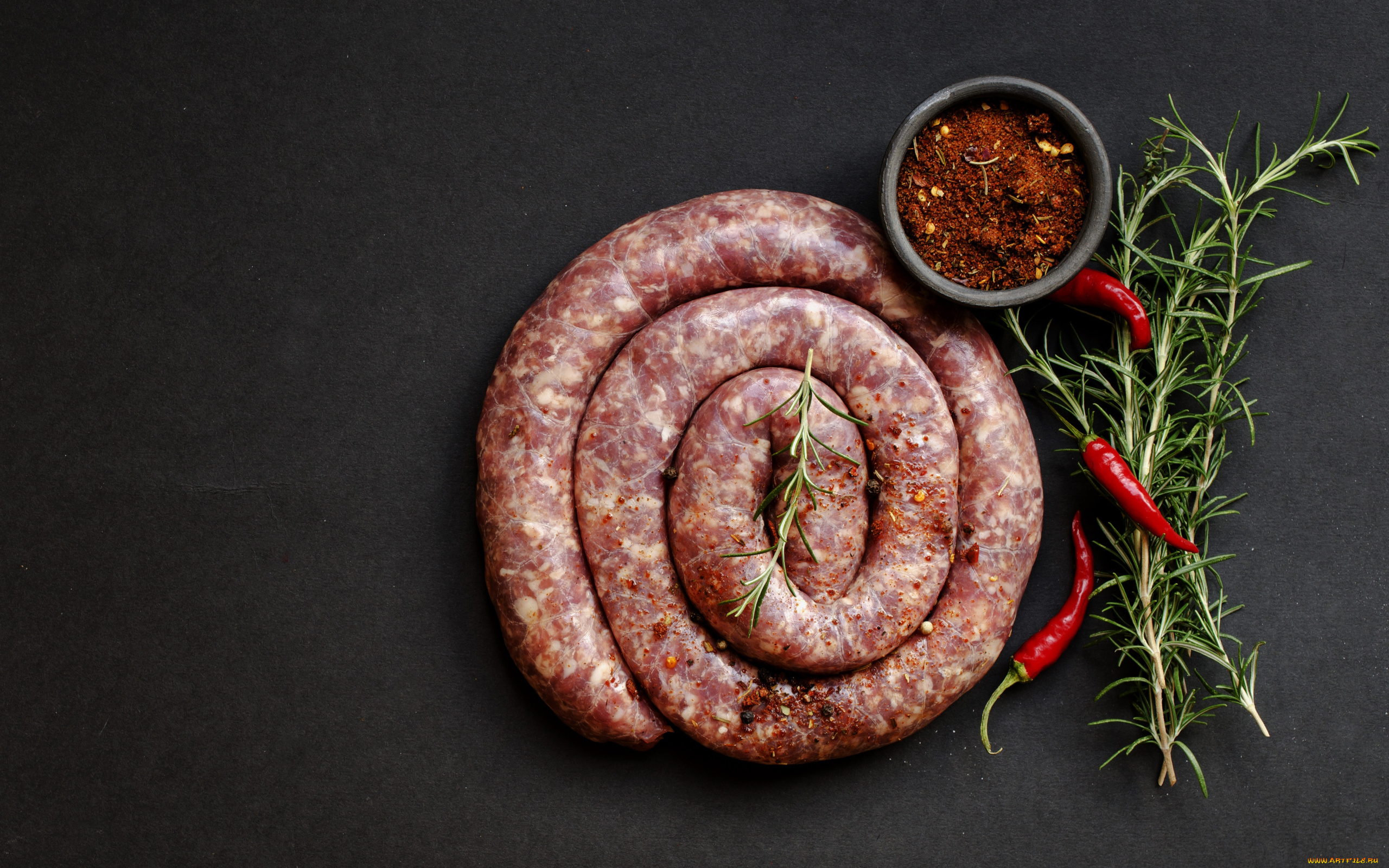 еда, колбасные, изделия, острый, красный, перец, колбаса, розмарин