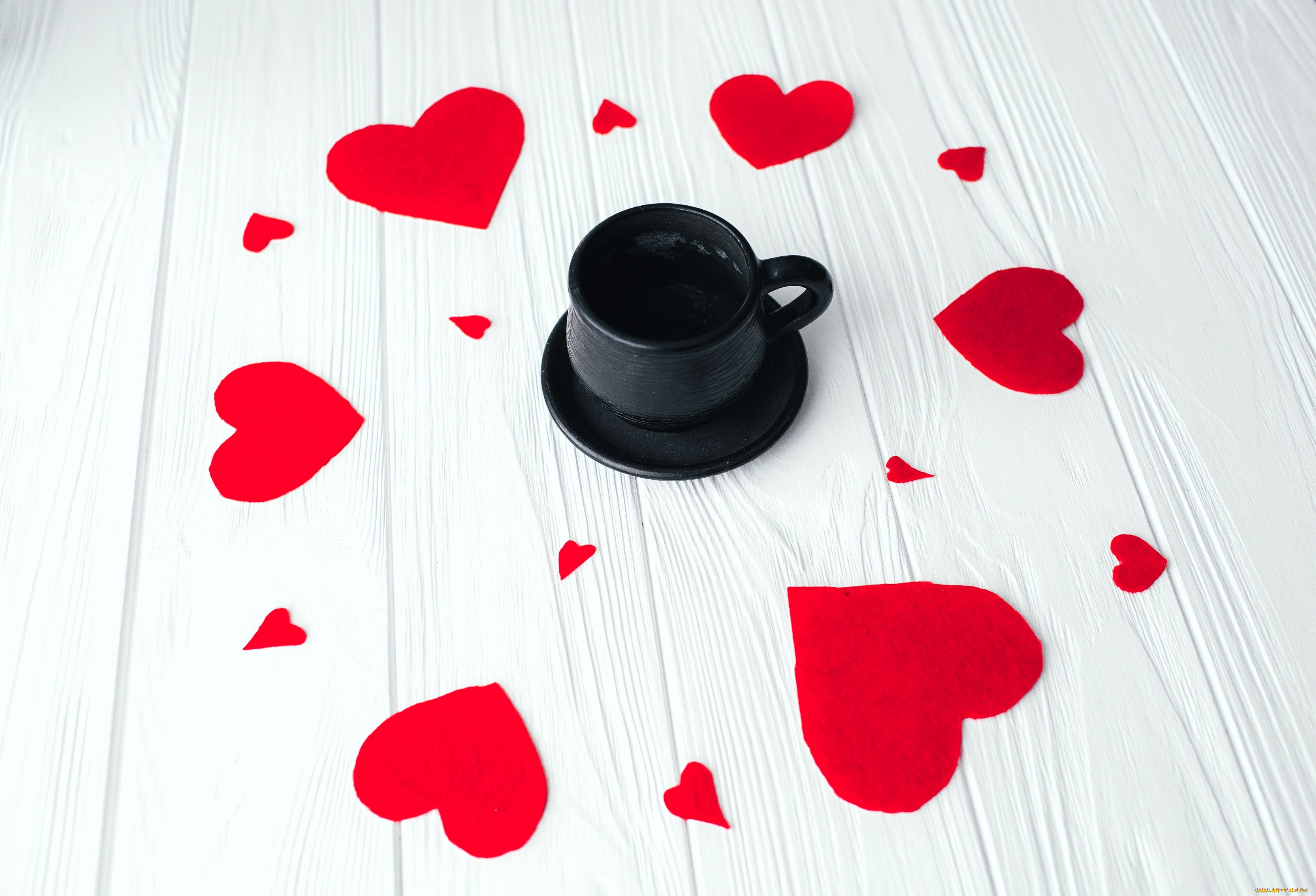 праздничные, день, святого, валентина, , сердечки, , любовь, стол, сердечки, блюдце, чашка