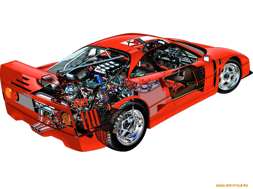 автомобили, рисованные