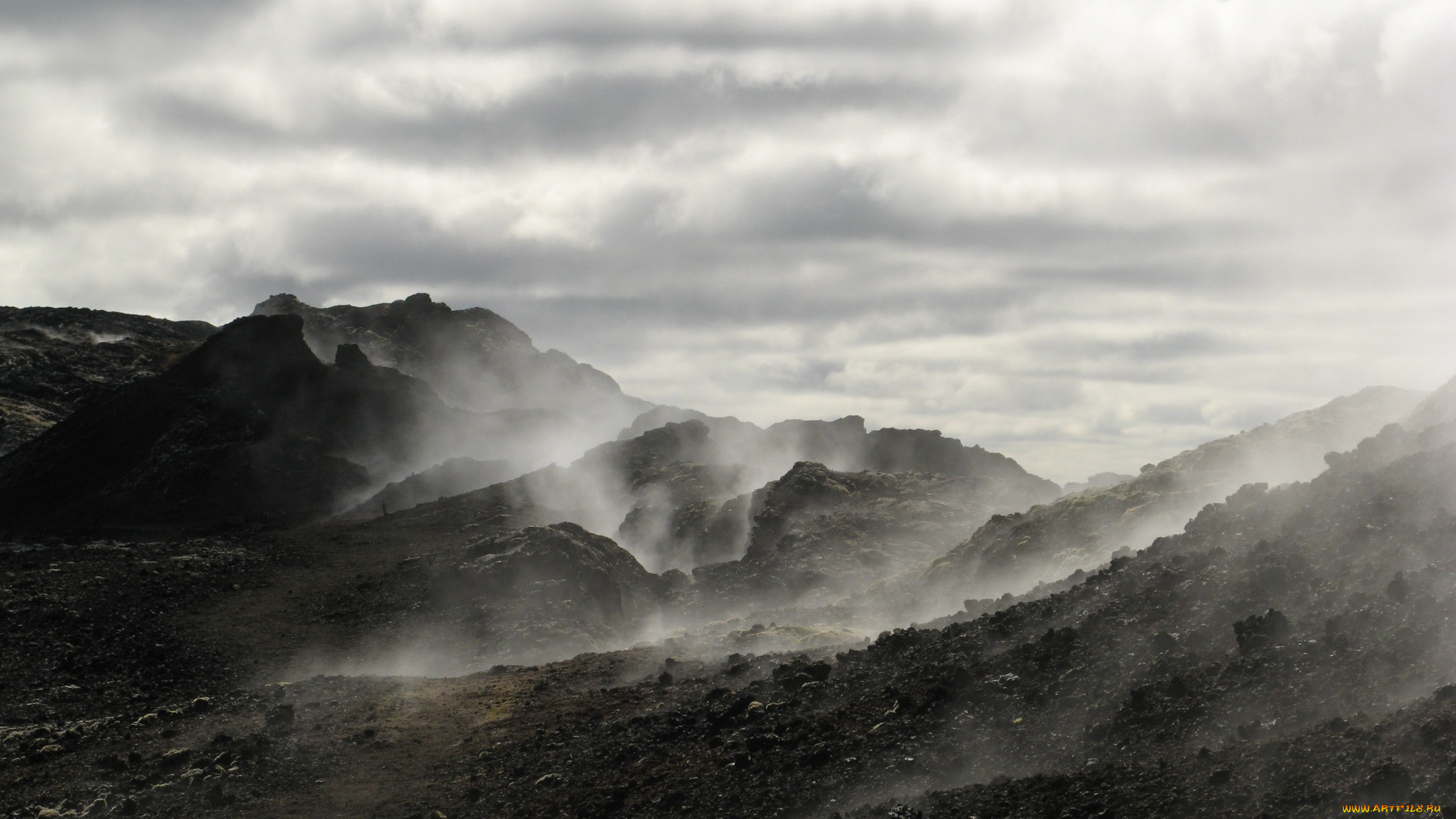 природа, горы, пар