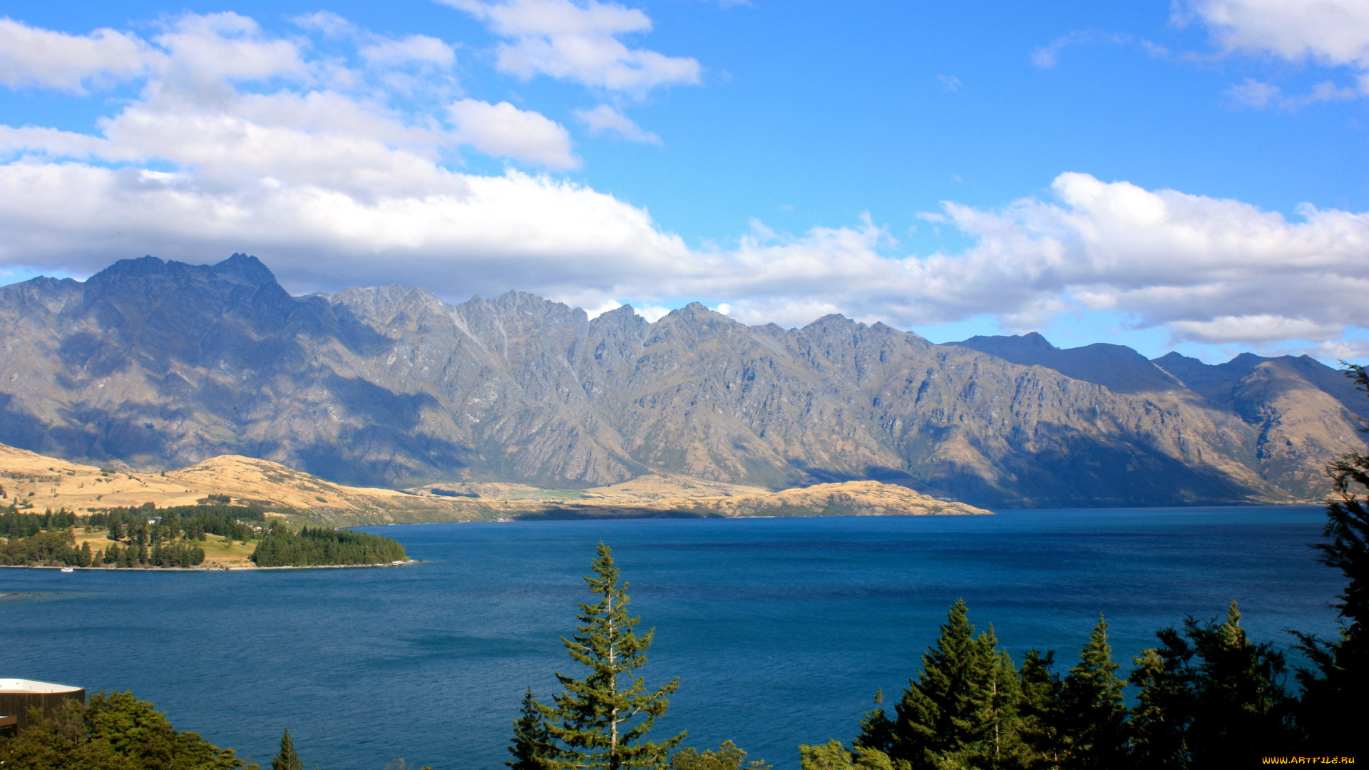 природа, реки, озера, new, zealand, queenstown
