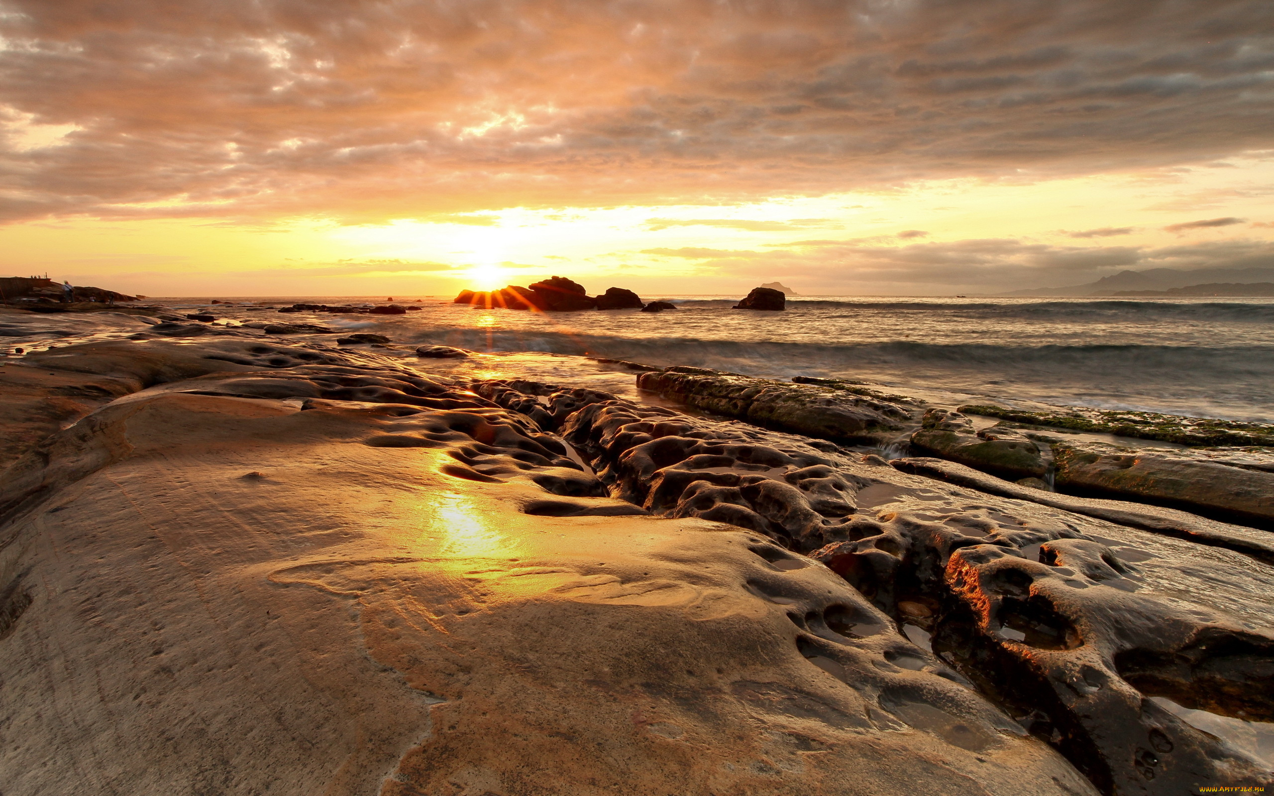 природа, восходы, закаты, море, закат, камни