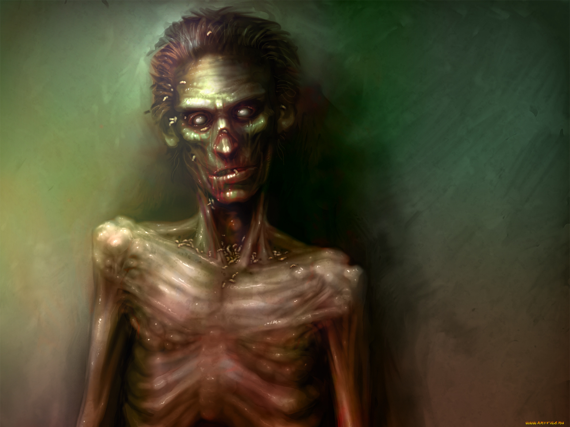 фэнтези, нежить, ребра, черви