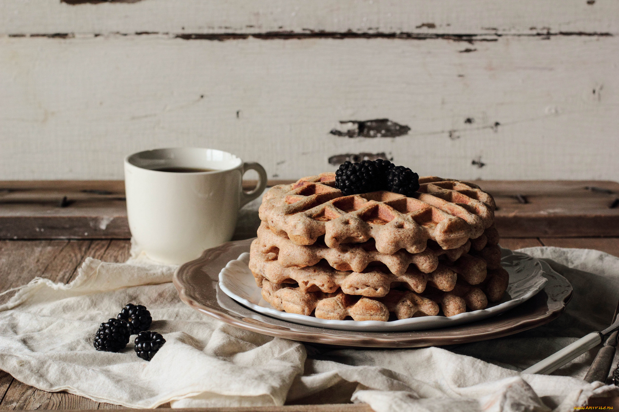 еда, пирожные, кексы, печенье, вафли, ежевика, натюрморт