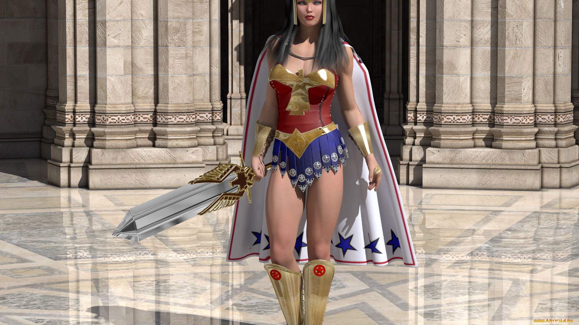 3д, графика, fantasy, , фантазия, оружие, супермен