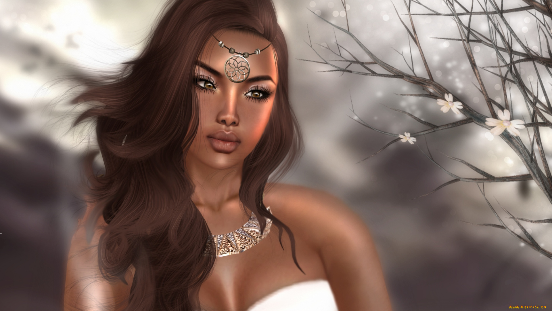 3д, графика, portraits, , портрет, смуглая