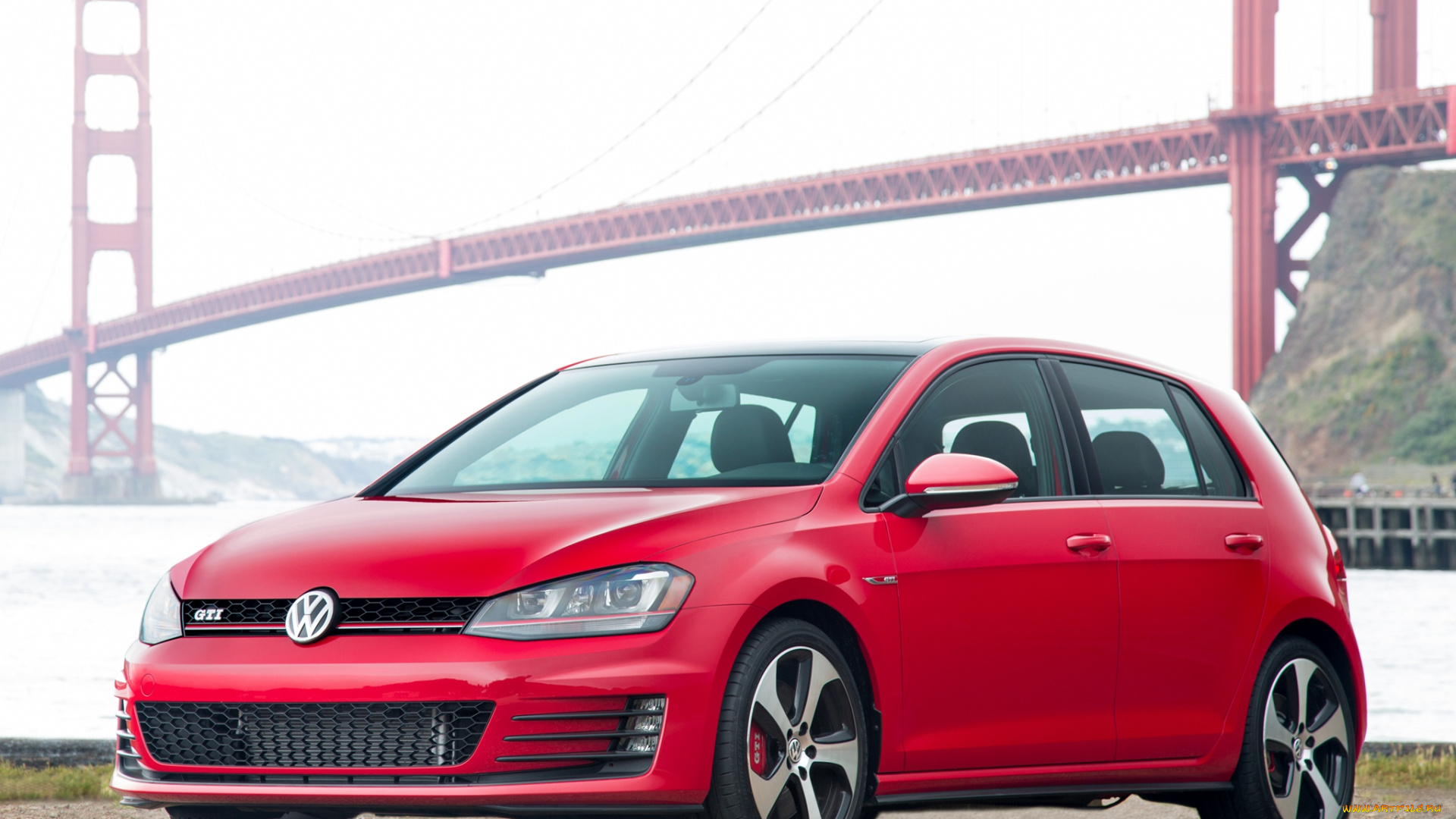 автомобили, volkswagen, 2015г, golf, gti, 5-door, us-spec, typ, 5g, красный