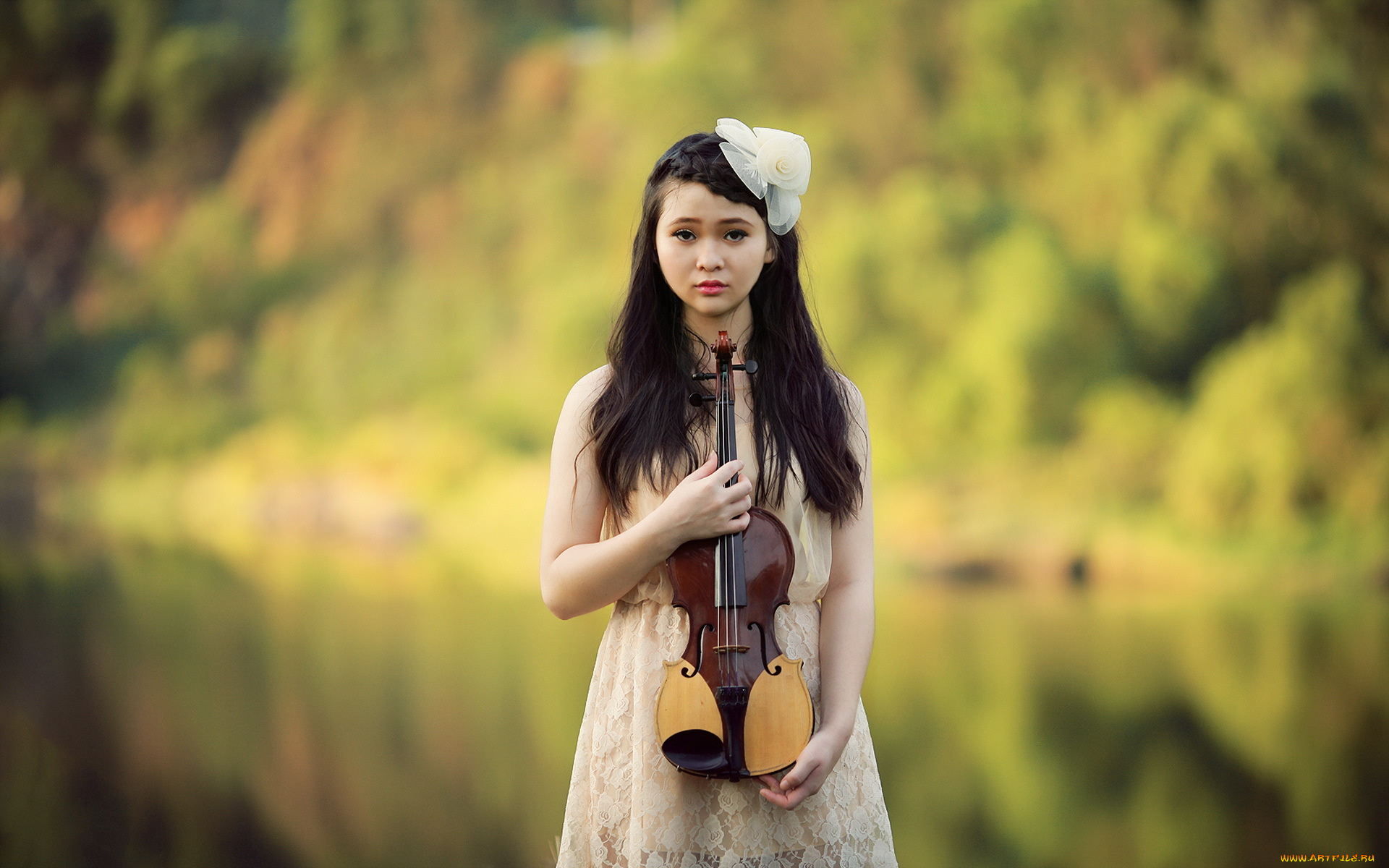музыка, -, другое, скрипка, девушка