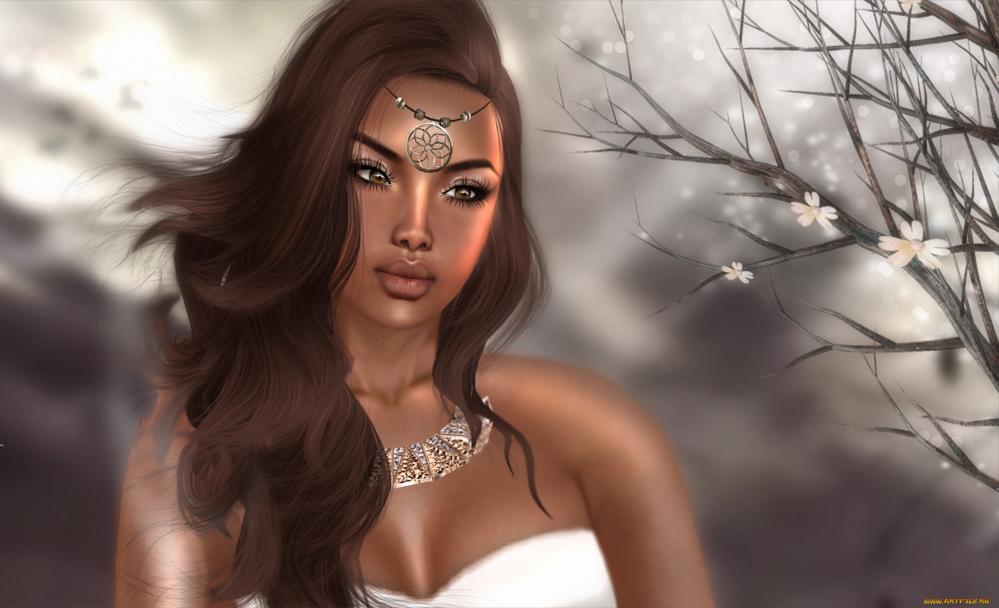 3д, графика, portraits, , портрет, смуглая