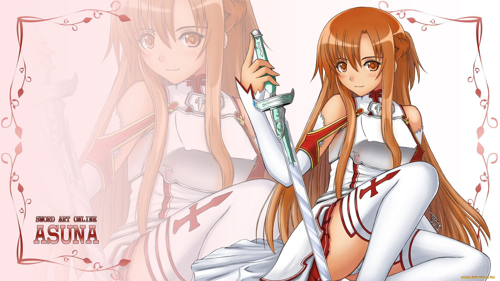 аниме, sword, art, online, меч, узоры, yuuki, asuna, tonne, асуна, sword, art, online, арт