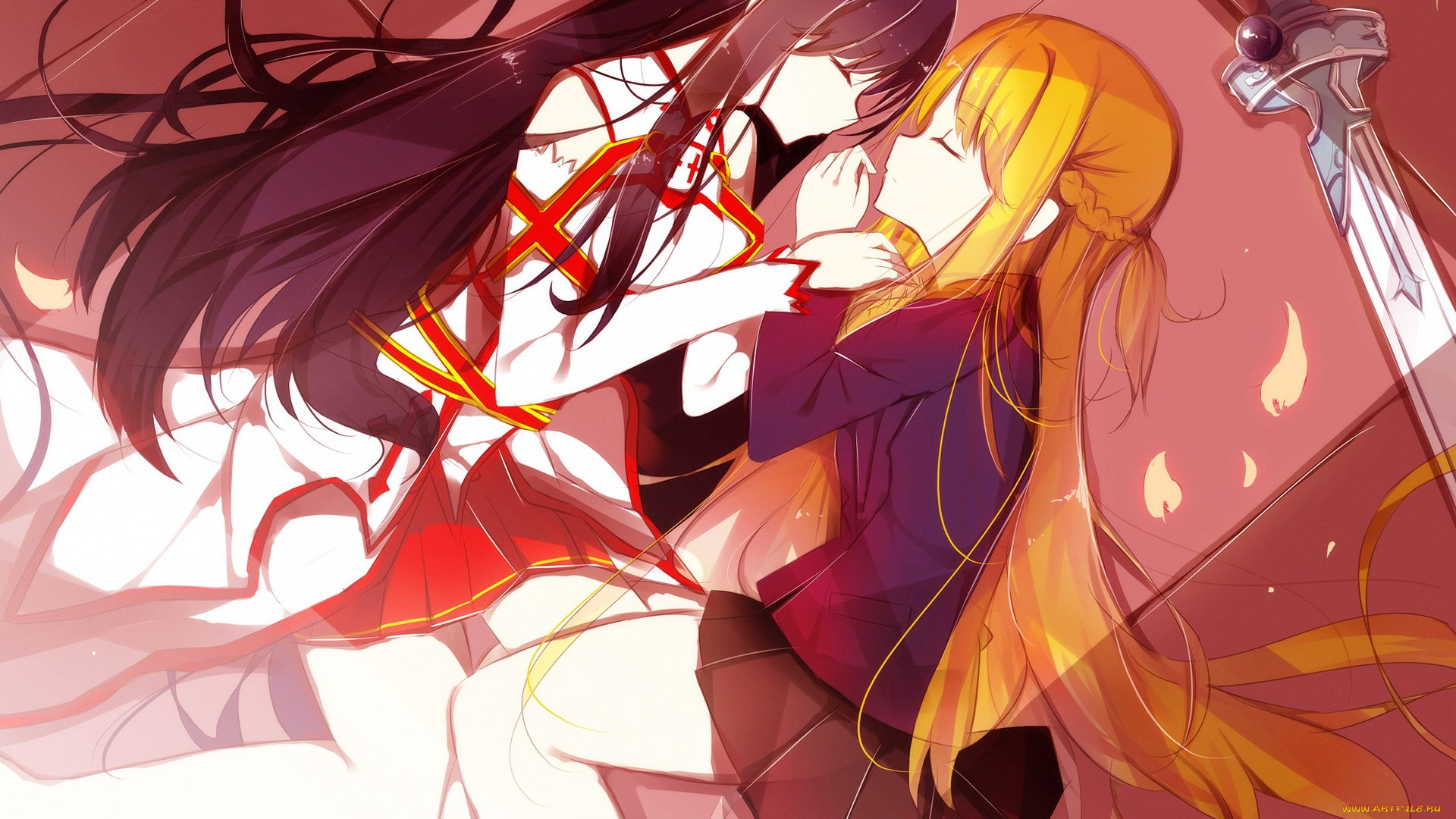 аниме, sword, art, online, sword, art, online, senya, fuurin, yuuki, asuna, kuro, yuki, hime, девушки, арт, accel, world