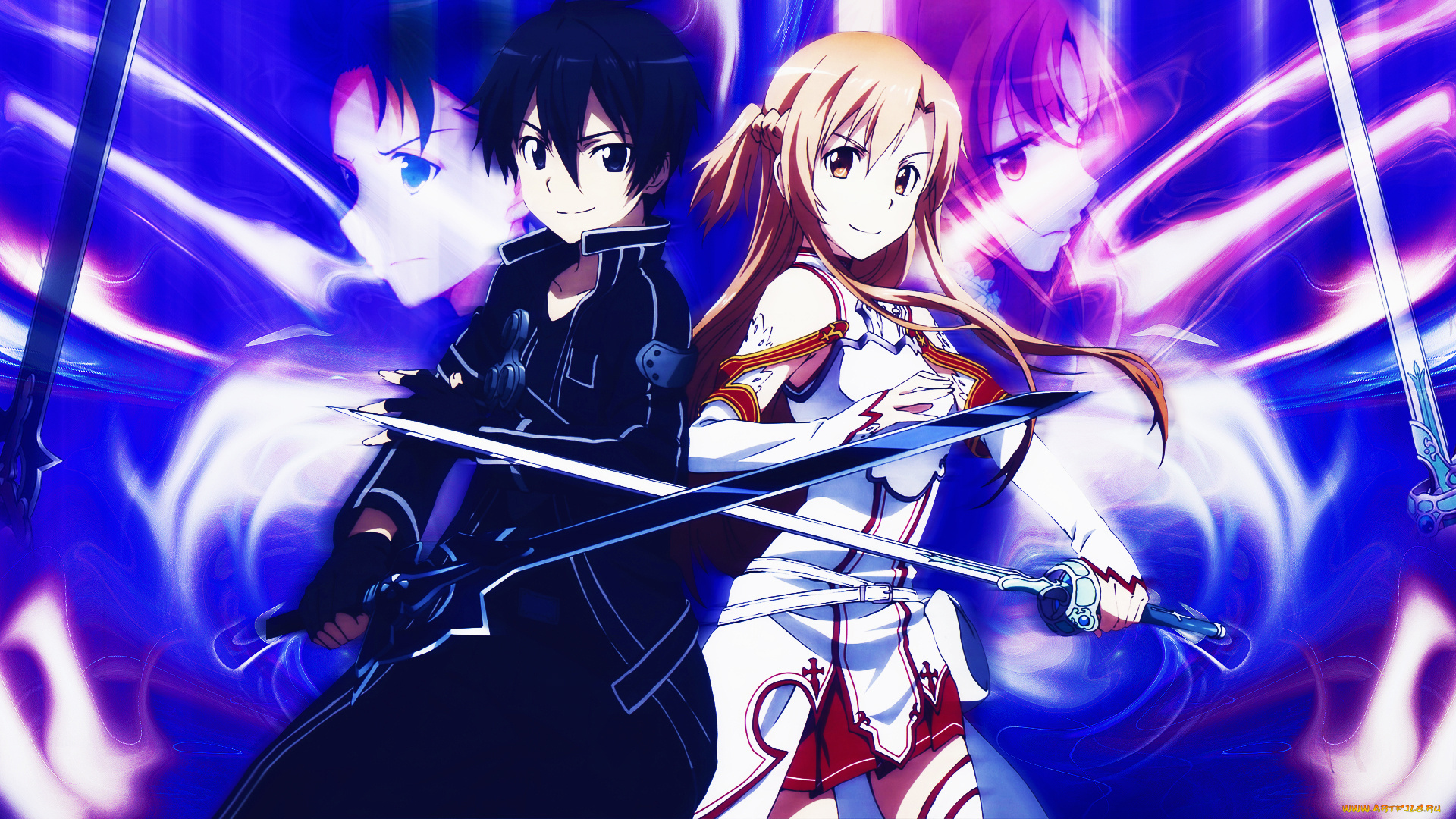 аниме, sword, art, online, sword, art, online, yuuki, asuna, kirigaya, kazuto