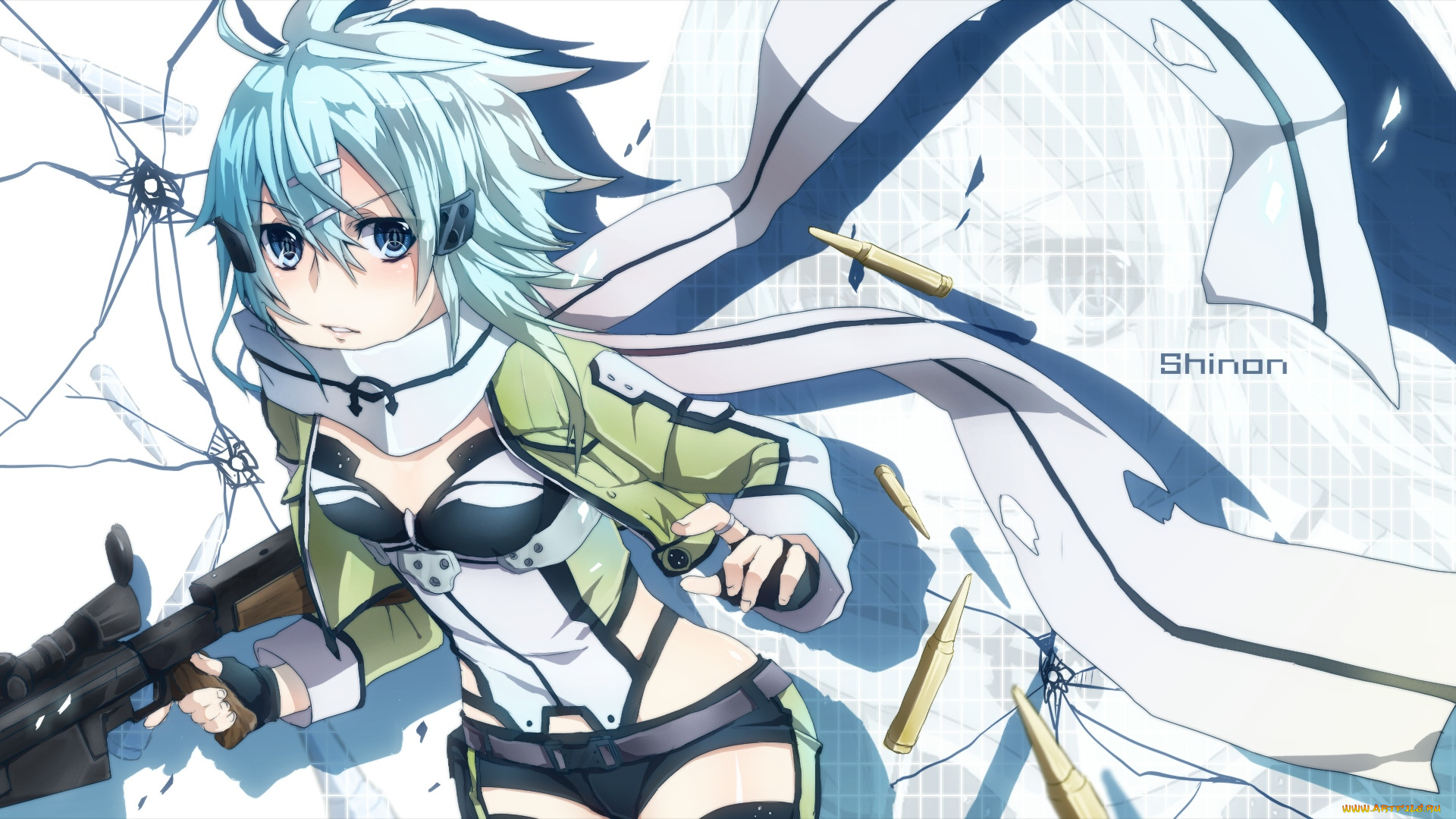 аниме, sword, art, online, sword, art, online, gun, gale, kirinin, синон, девушка, арт, sao, shinon