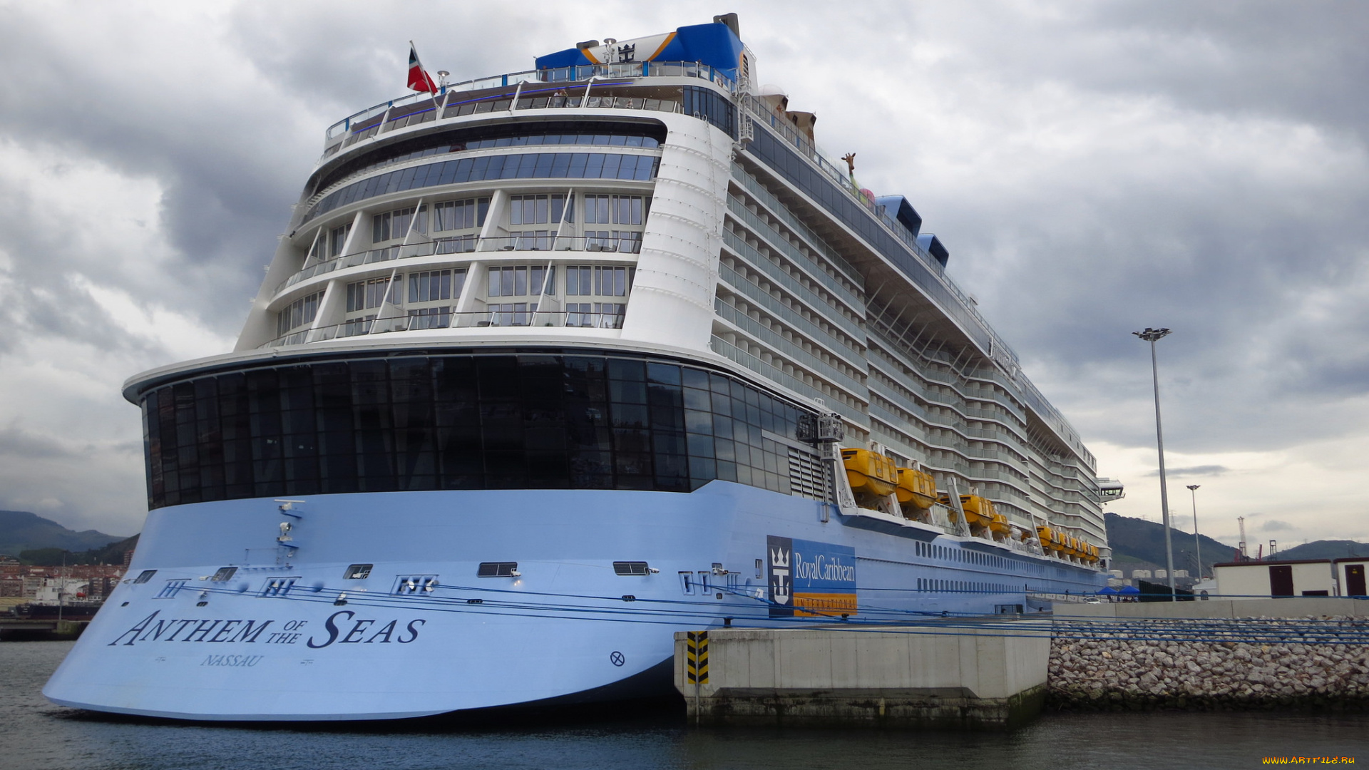 anthem, of, the, seas, корабли, лайнеры, круиз, причал, лайнер, океанский