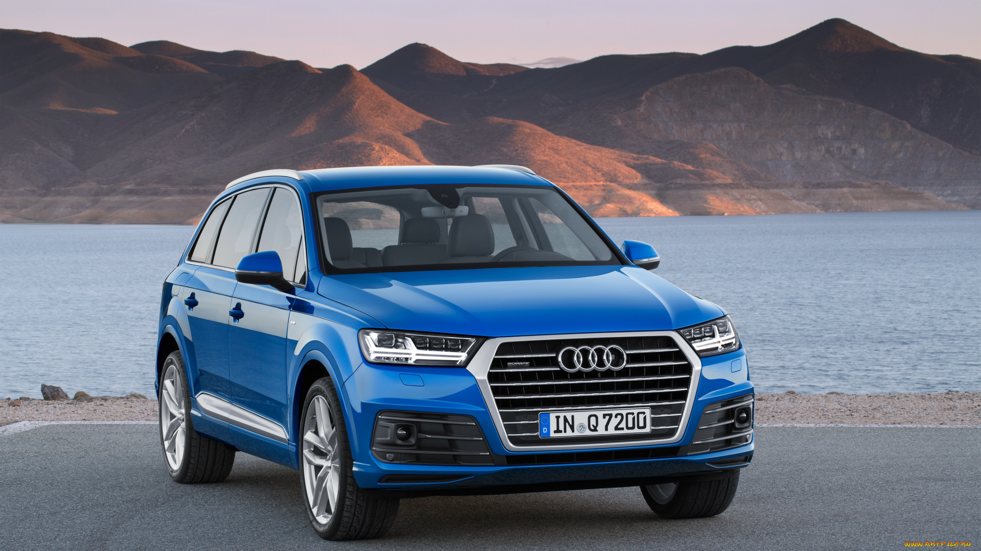 автомобили, audi, quattro, синий, 2015г, s, line, tfsi, q7