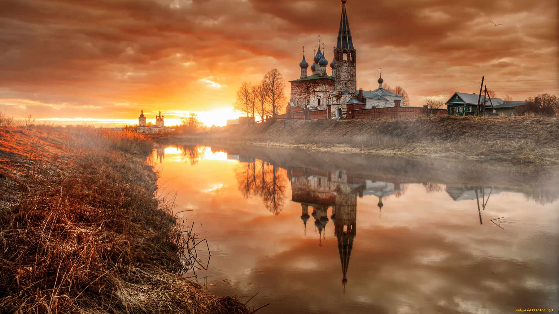 города, -, православные, церкви, , монастыри, россия, храм, рассвет, утро, апрель, дунилово, село