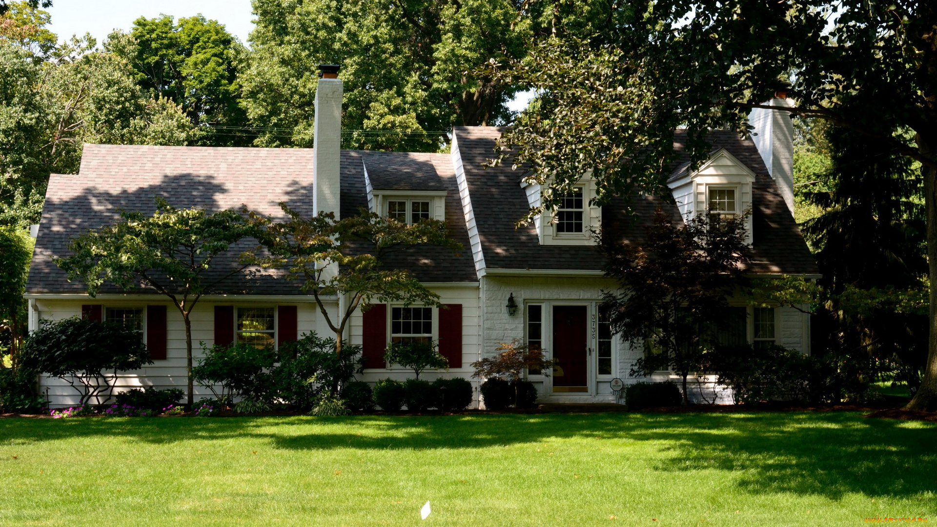 города, -, здания, , дома, лужайка