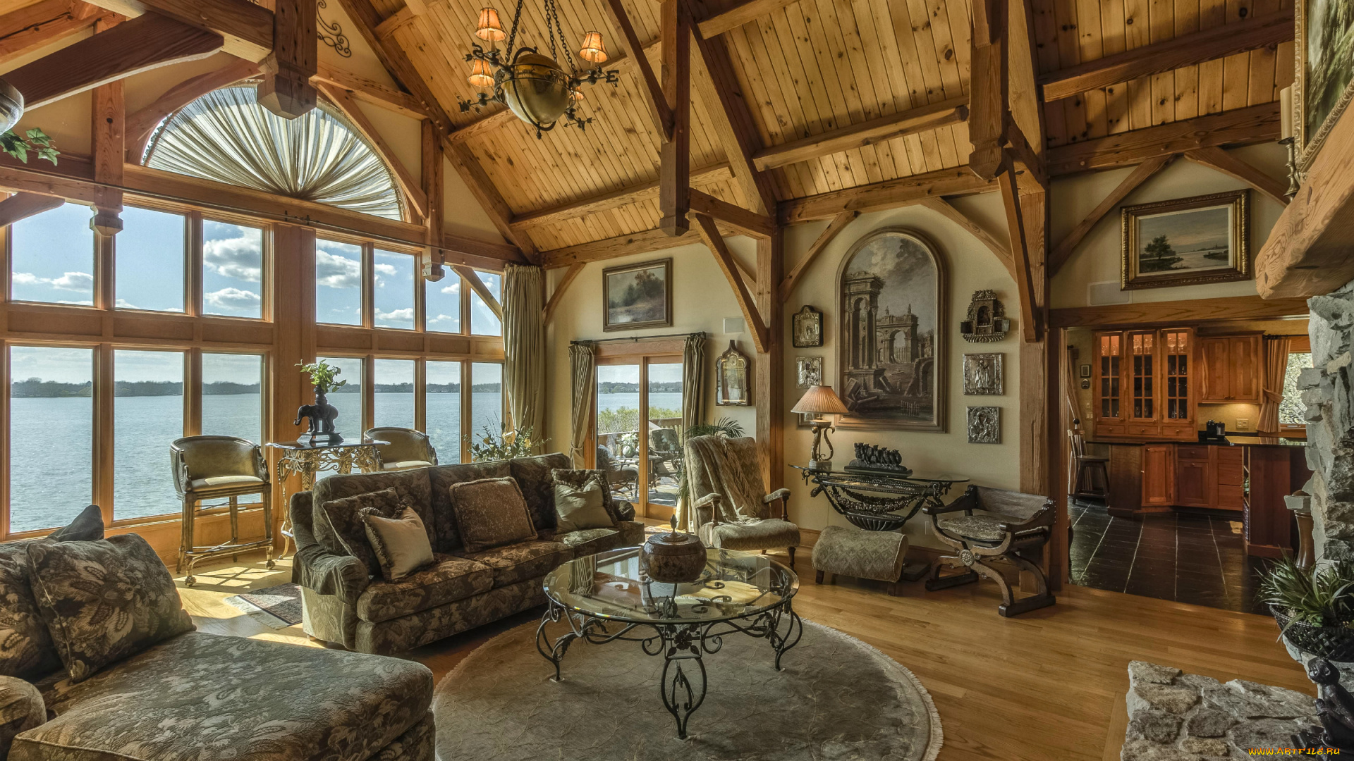 интерьер, гостиная, картины, окно, столик, диван, стиль, дизайн