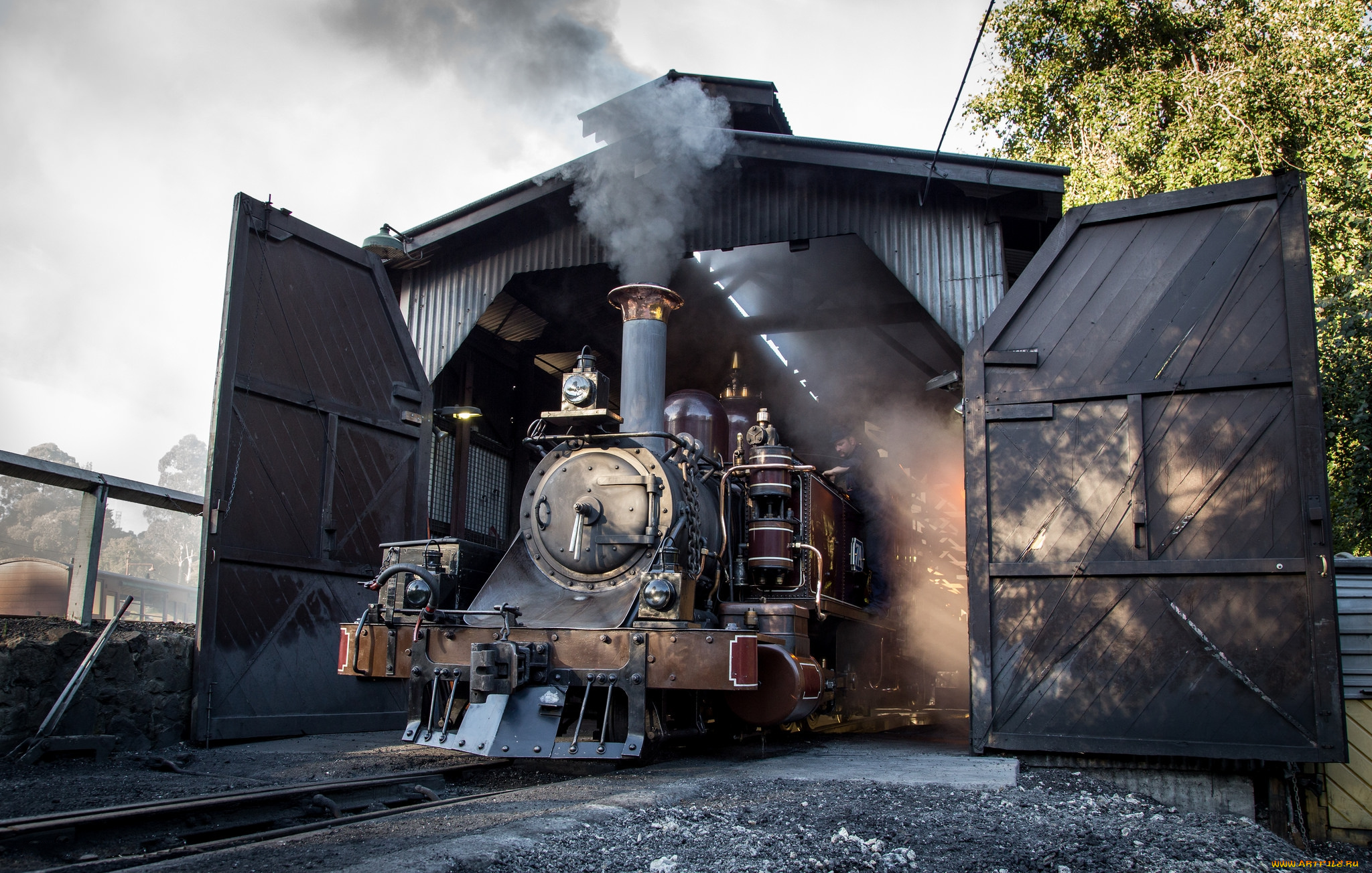 техника, паровозы, железная, дорога, рельсы, паровоз