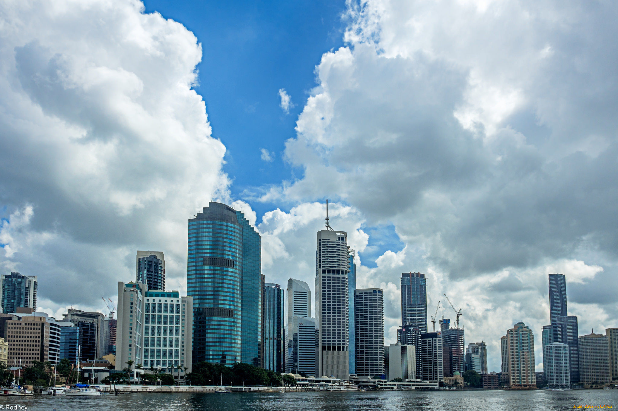 города, -, панорамы, небо, облака, город