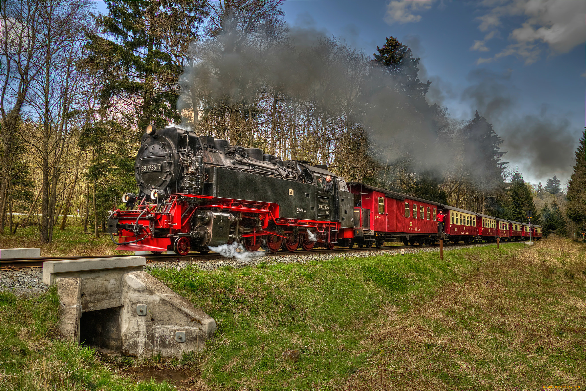 техника, паровозы, железная, дорога, рельсы, паровоз