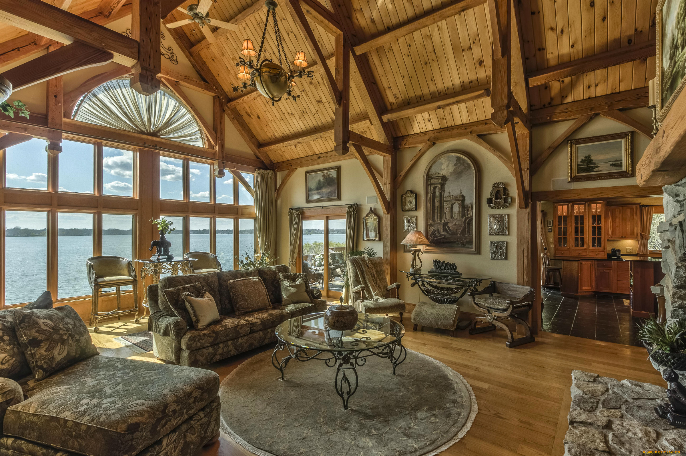 интерьер, гостиная, картины, окно, столик, диван, стиль, дизайн