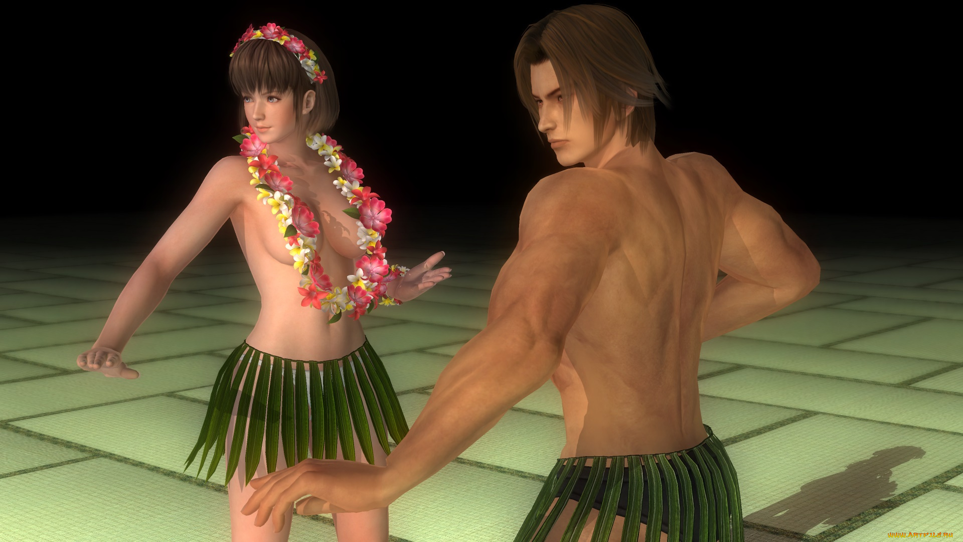 3д, графика, аниме, , anime, девушка, взгляд, фон, парень, поза