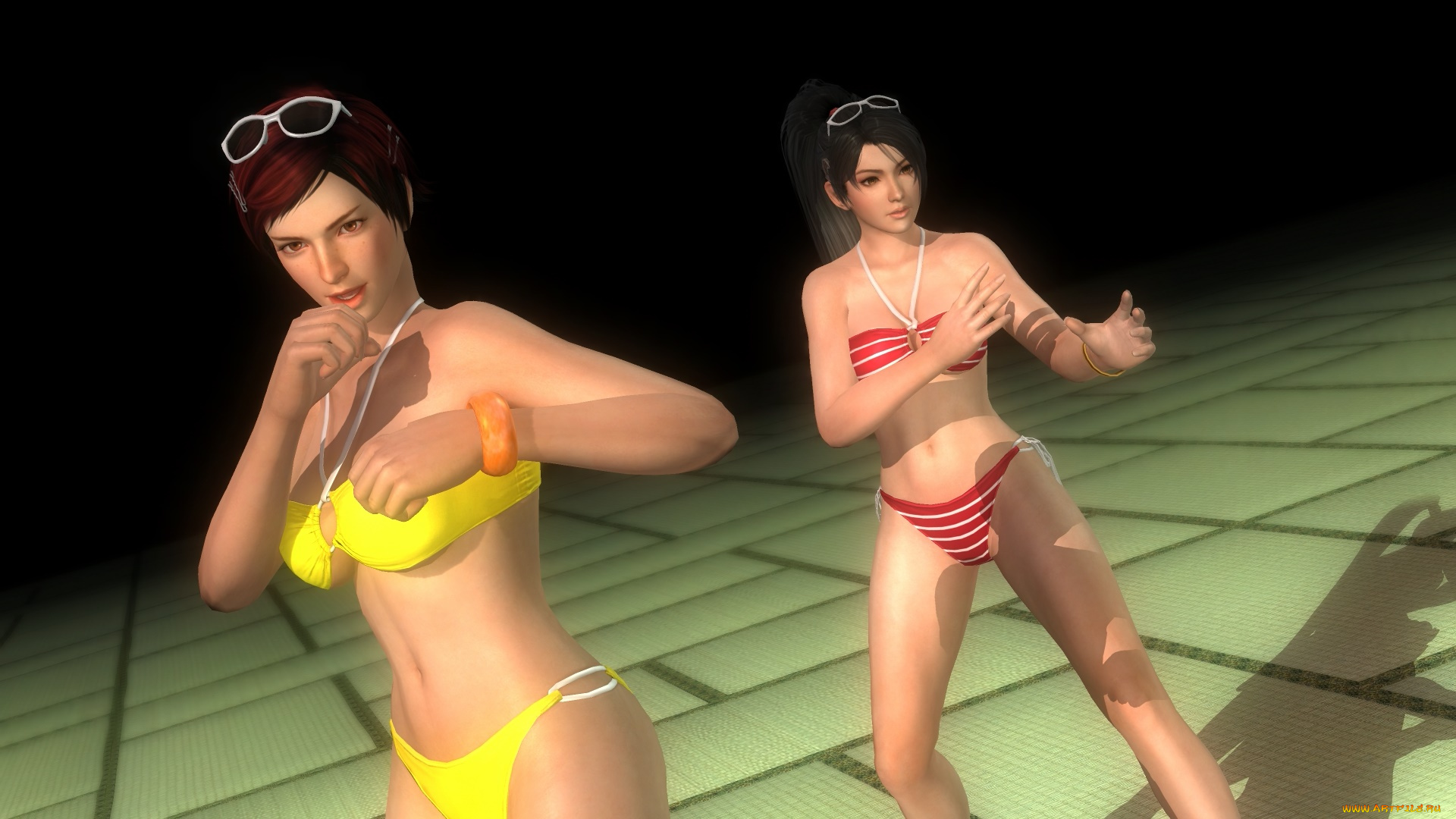 3д, графика, аниме, , anime, девушки, взгляд, фон, mila, and, momiji