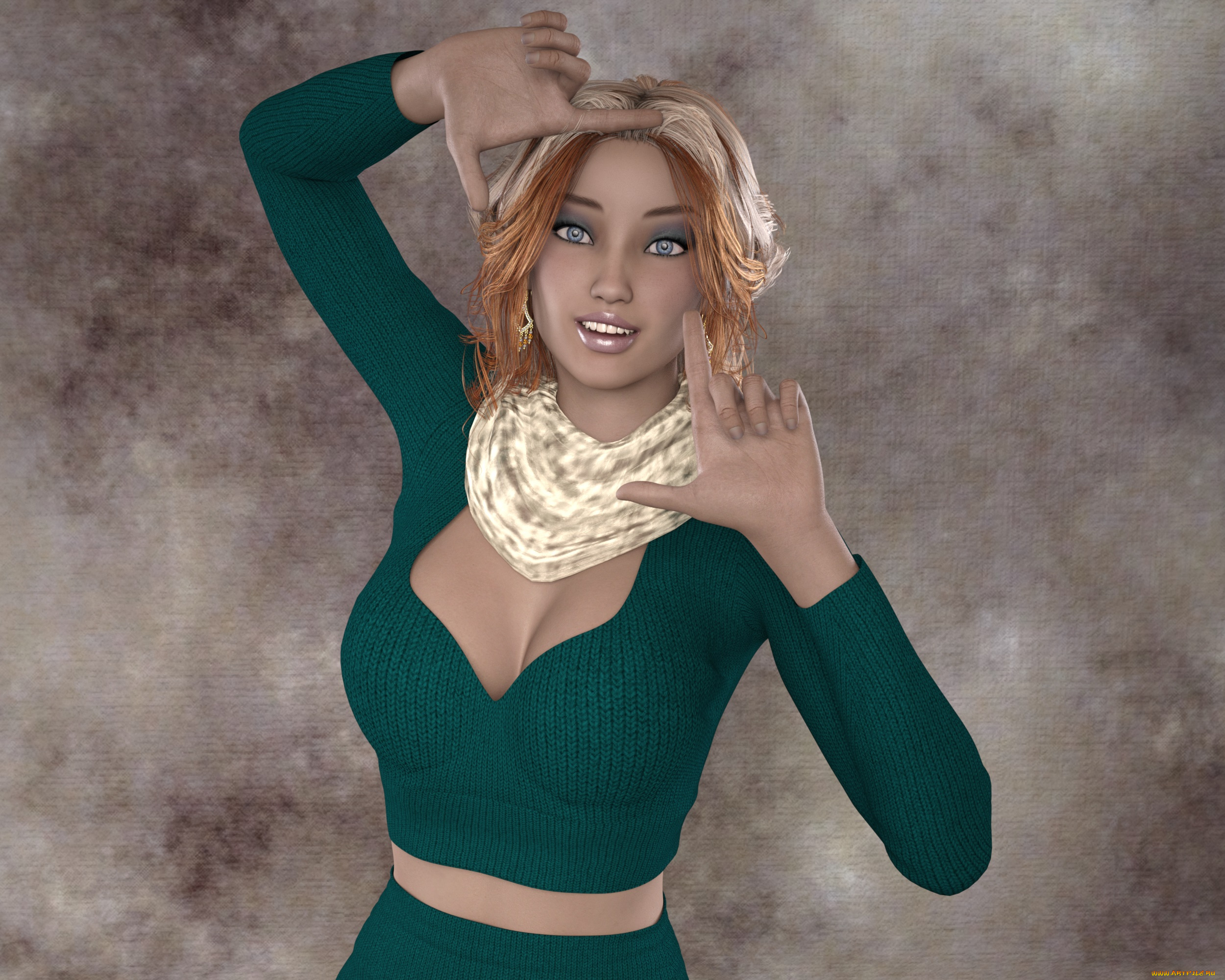 3д, графика, люди, , people, девушка, взгляд, фон