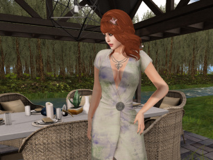 Картинка 3д+графика люди+ people рыжая фон взгляд девушка