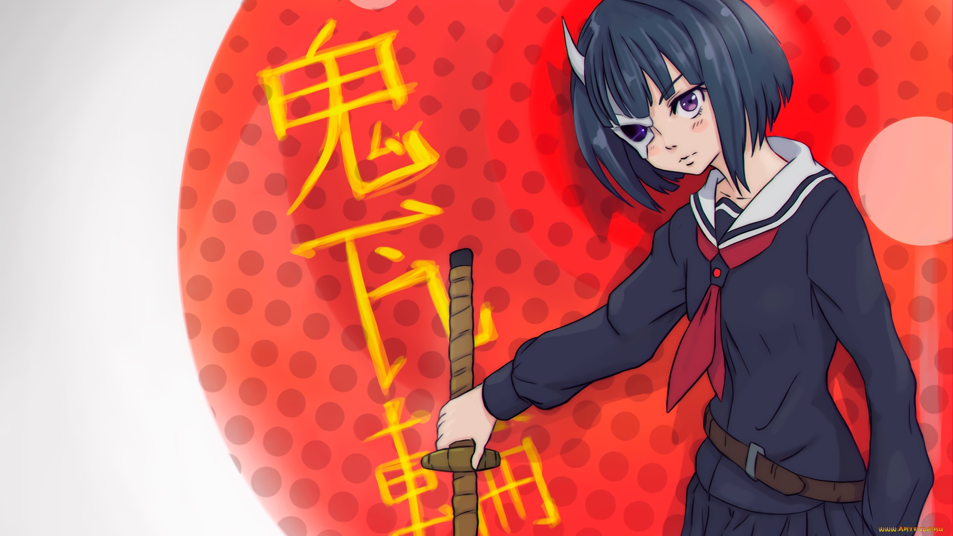 аниме, busou, shoujo, machiavellianism, взгляд, фон, девушка