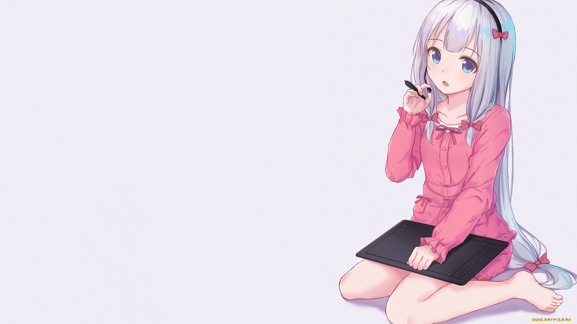 аниме, eromanga-sensei, девушка, взгляд, фон