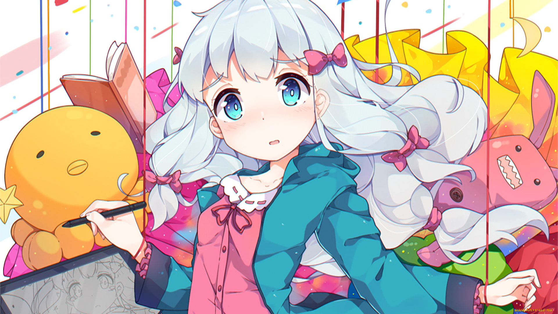 аниме, eromanga-sensei, фон, взгляд, девушка