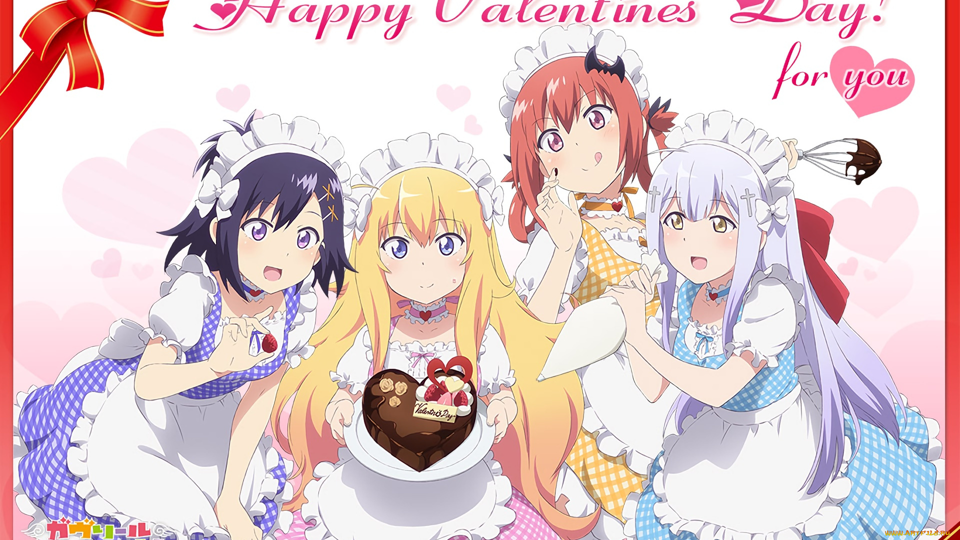 аниме, gabriel, dropout, девушки, фон, взгляд