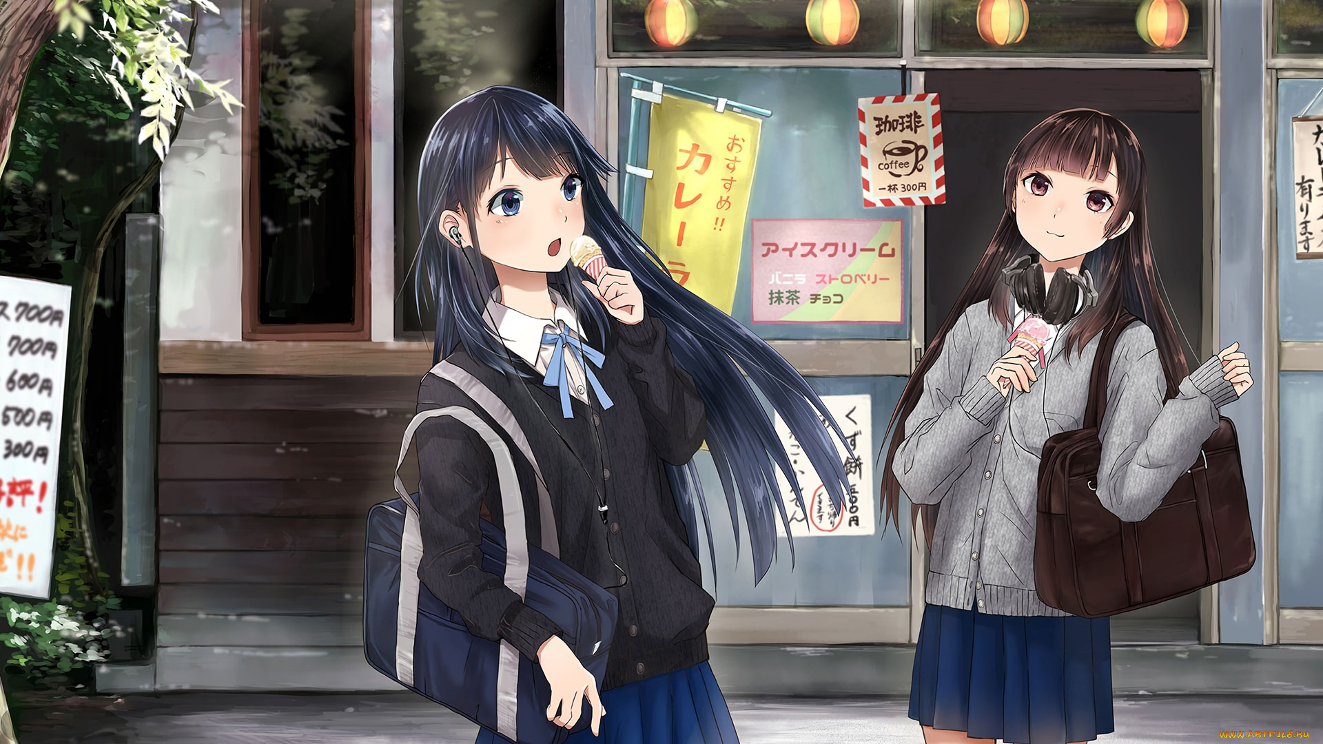 аниме, город, , улицы, , здания, yoshitomo