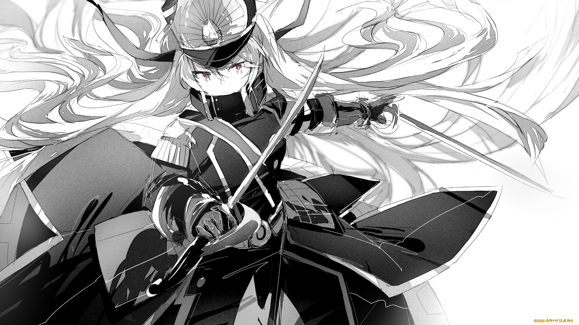 аниме, re, , creators, девушка, взгляд, фон