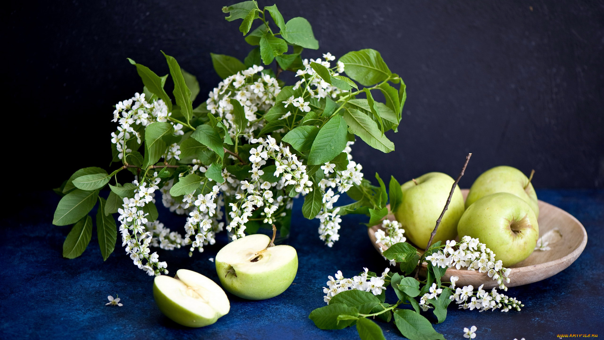 еда, Яблоки, черемуха, яблоки, зеленые