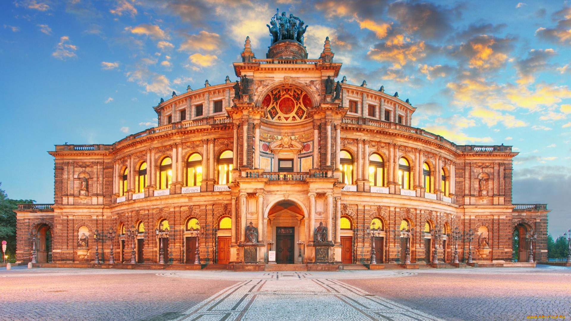 города, дрезден, , германия, здание, опера