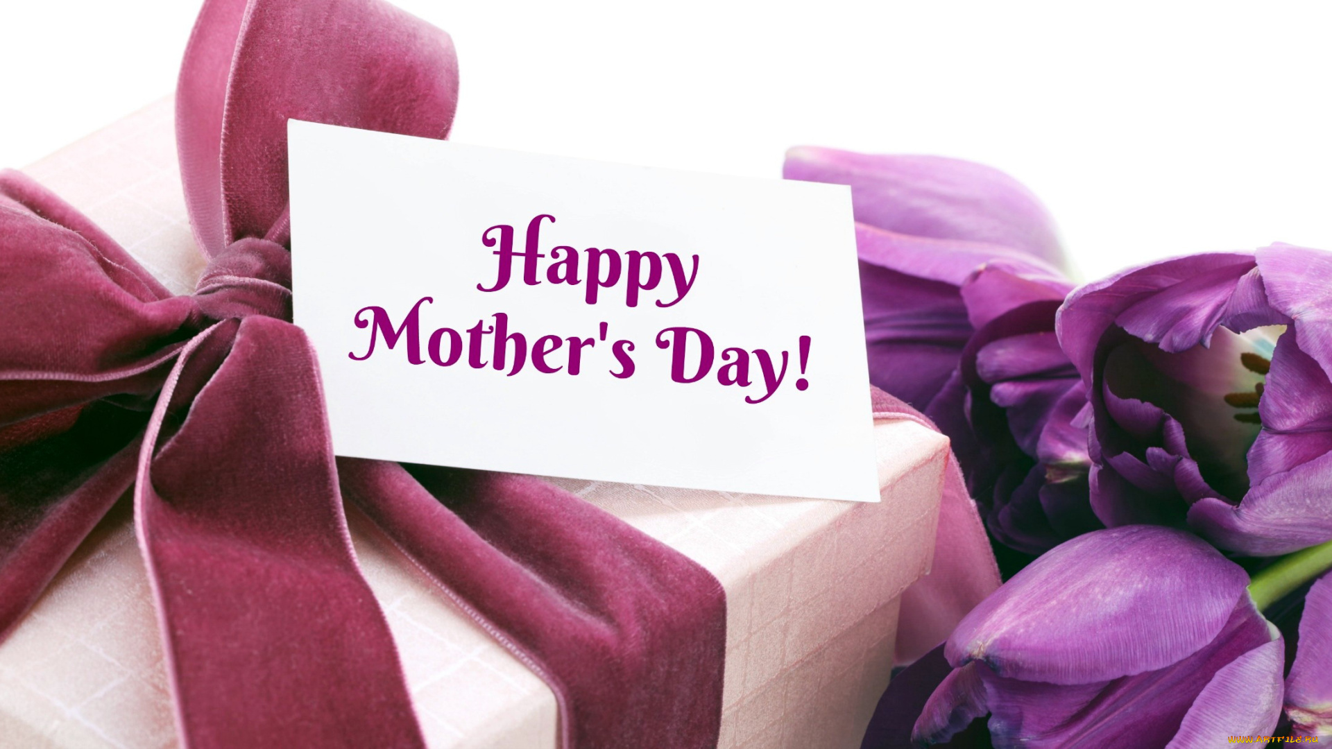 праздничные, день, матери, тюльпаны, лента, записка, надпись